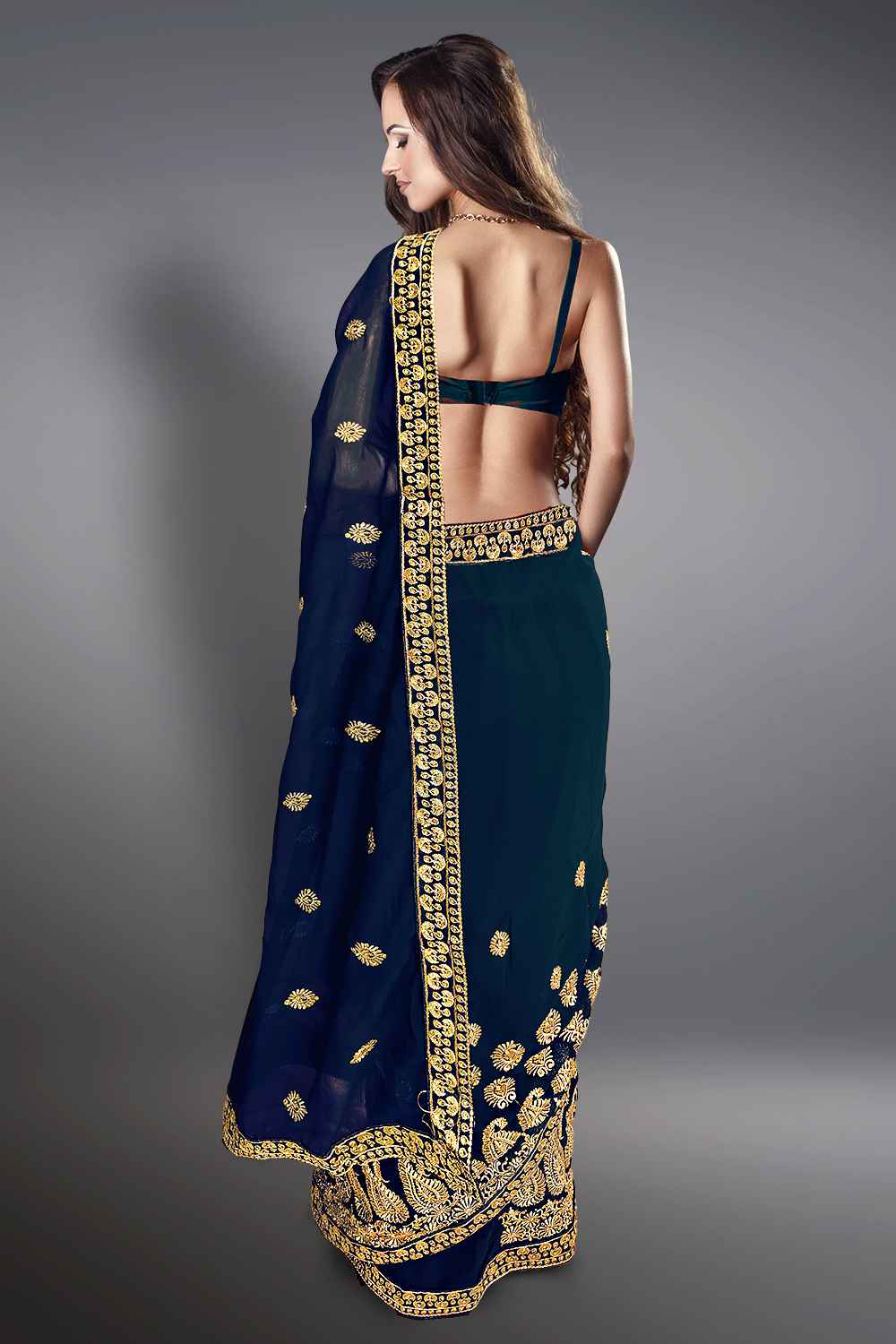 Blue Wedding Saree