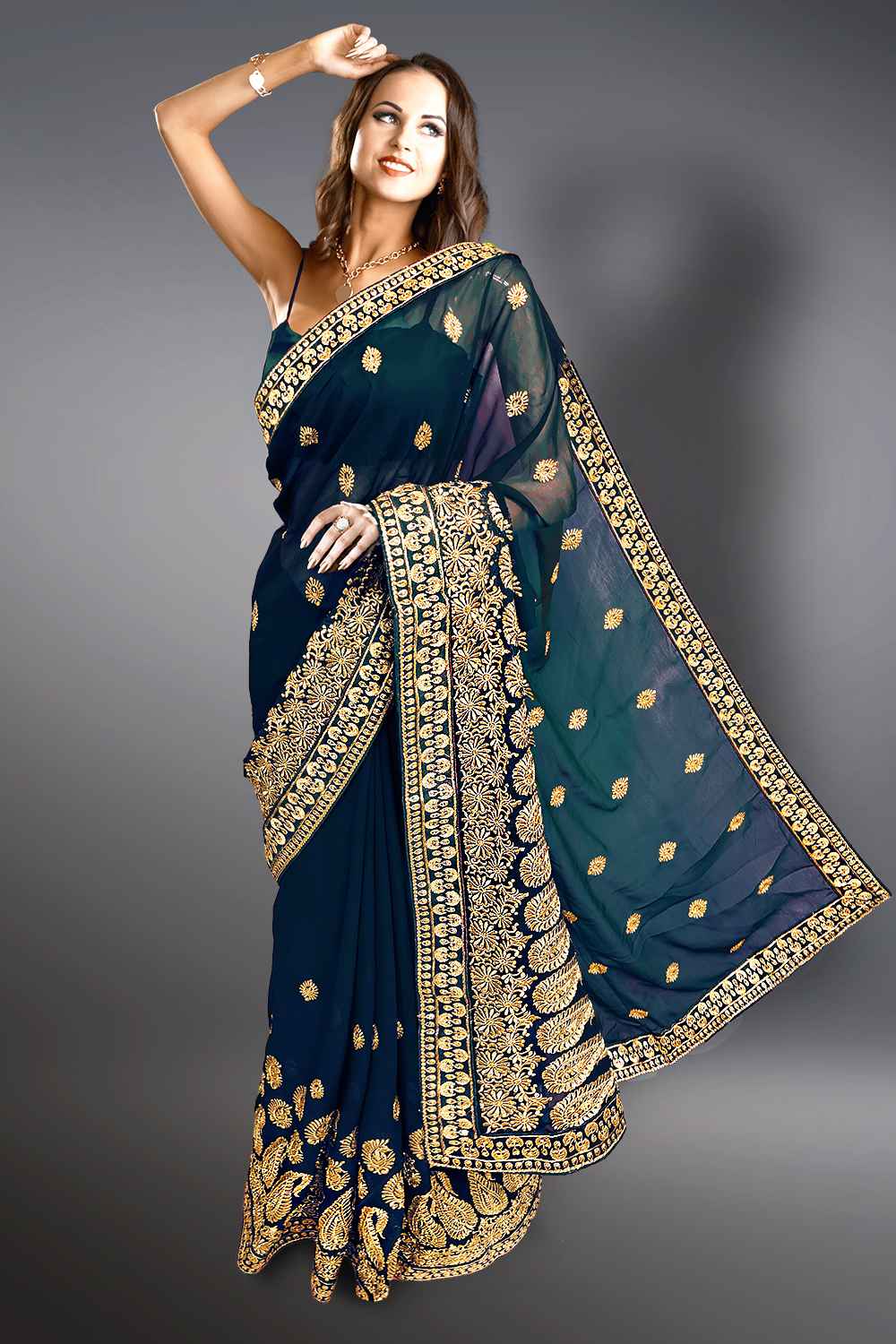 Blue Wedding Saree