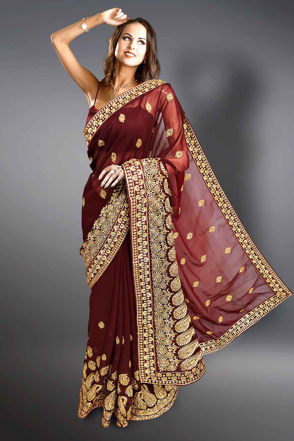Georgette Embroidery Saree