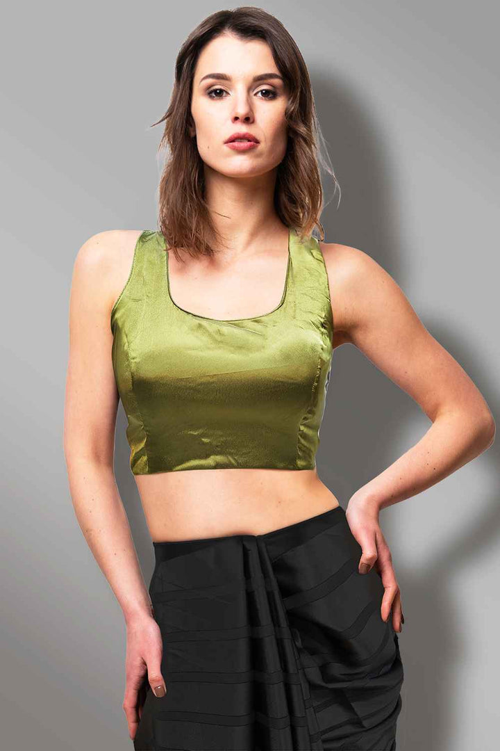 Green Satin Blouse