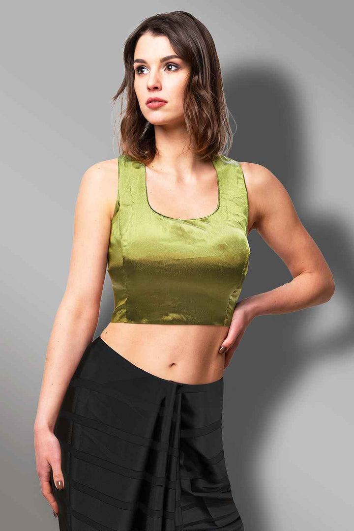 Green Satin Blouse