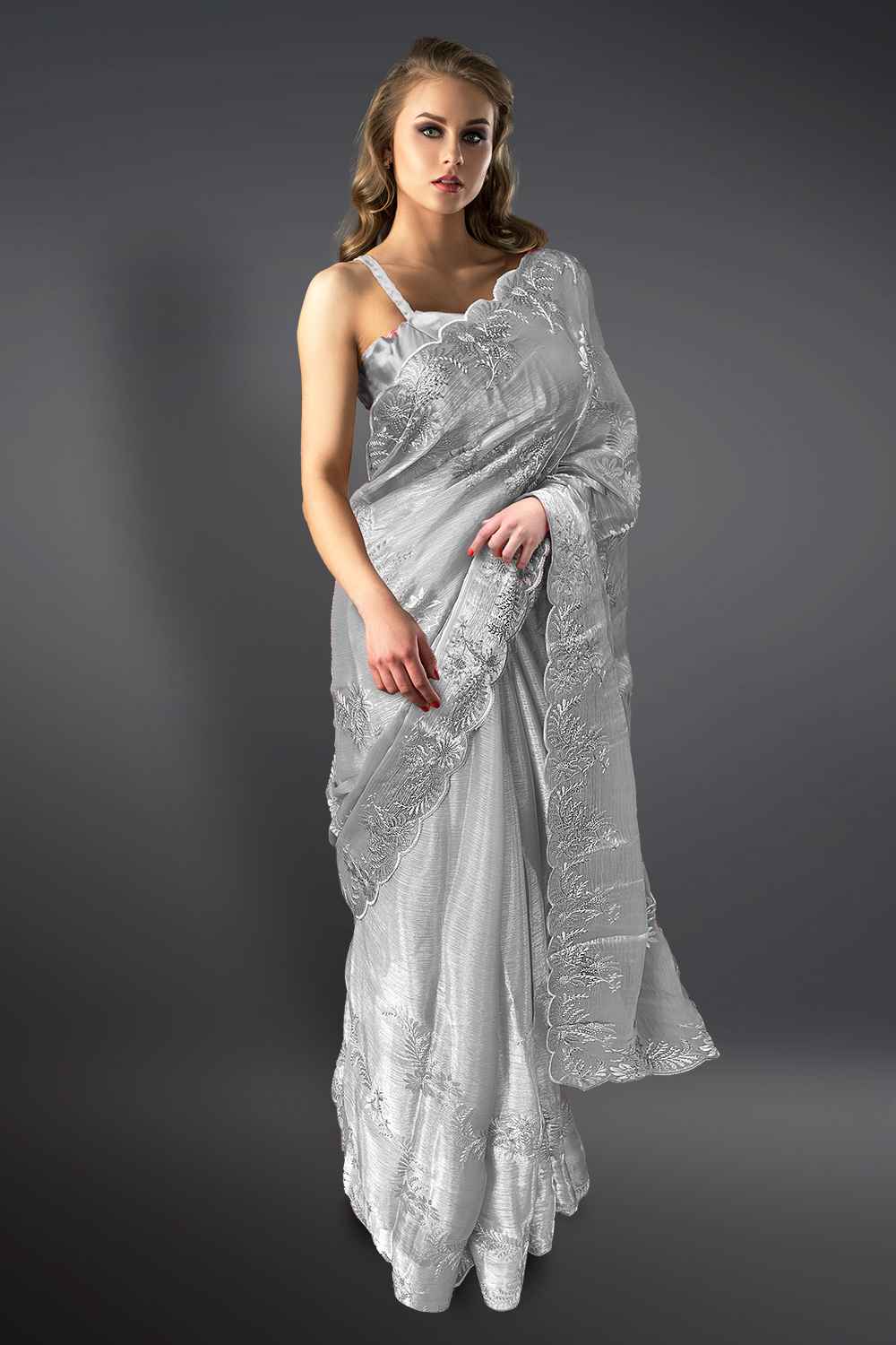 Grey Designer Saree