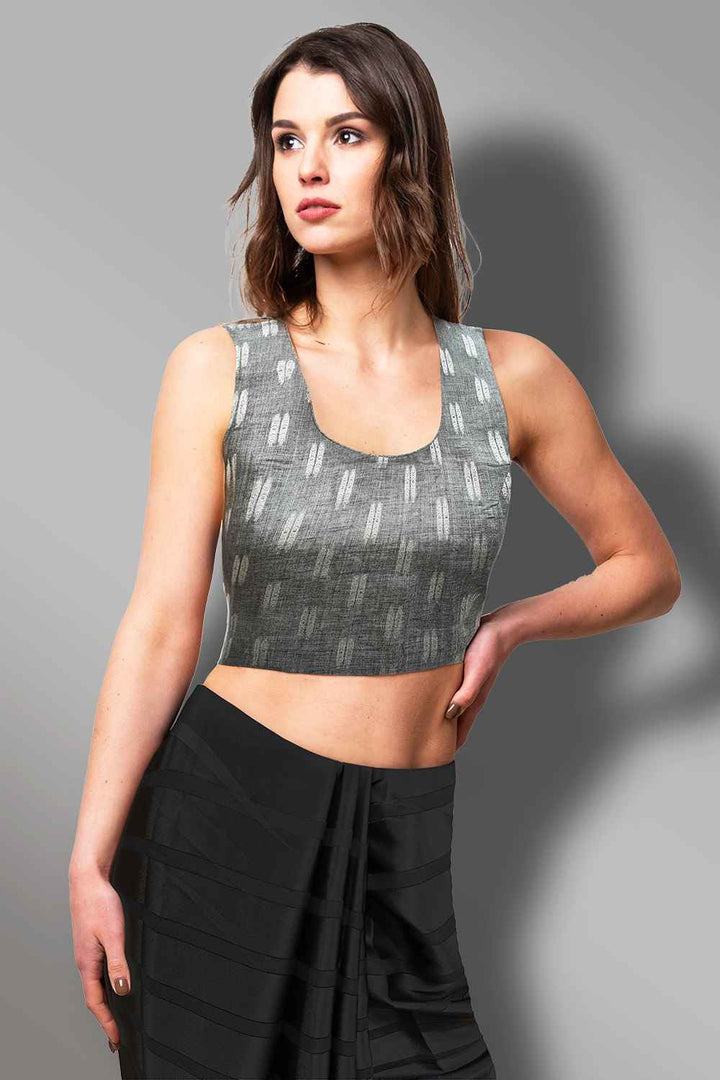 Grey Readymade Blouse