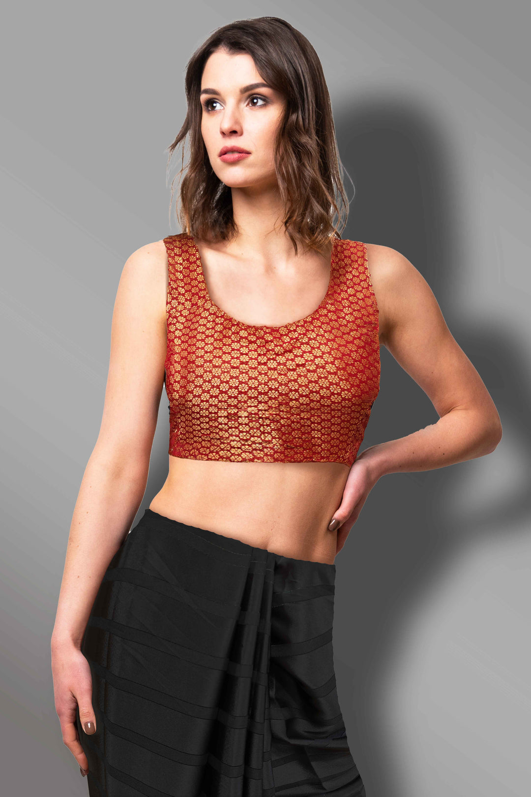 Maroon Readymade Blouse