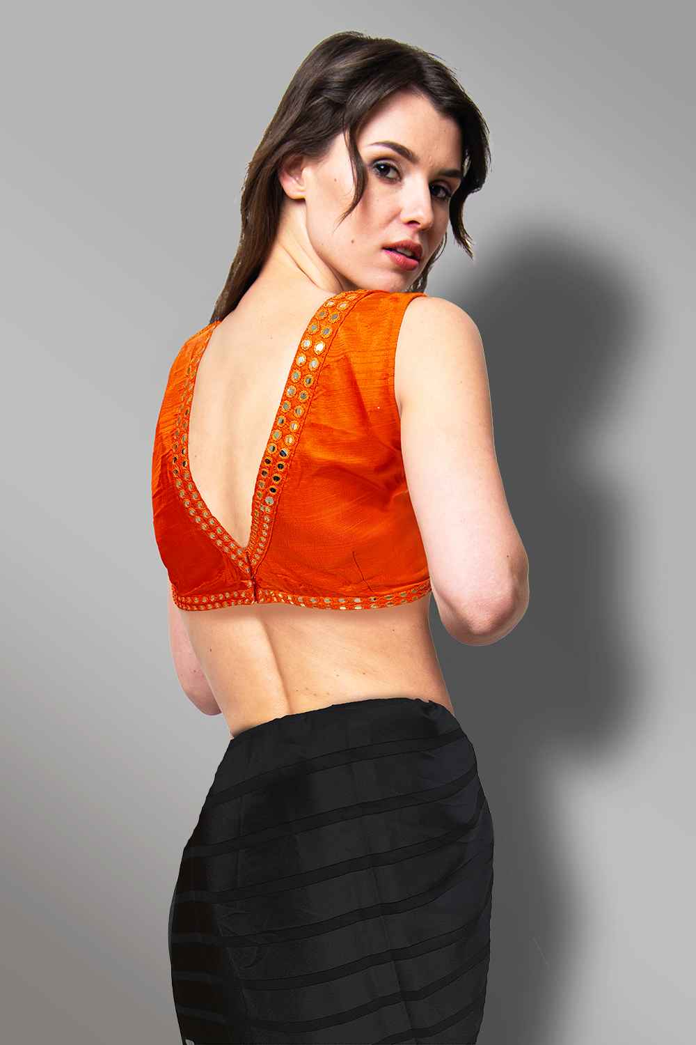 Orange Readymade Blouse