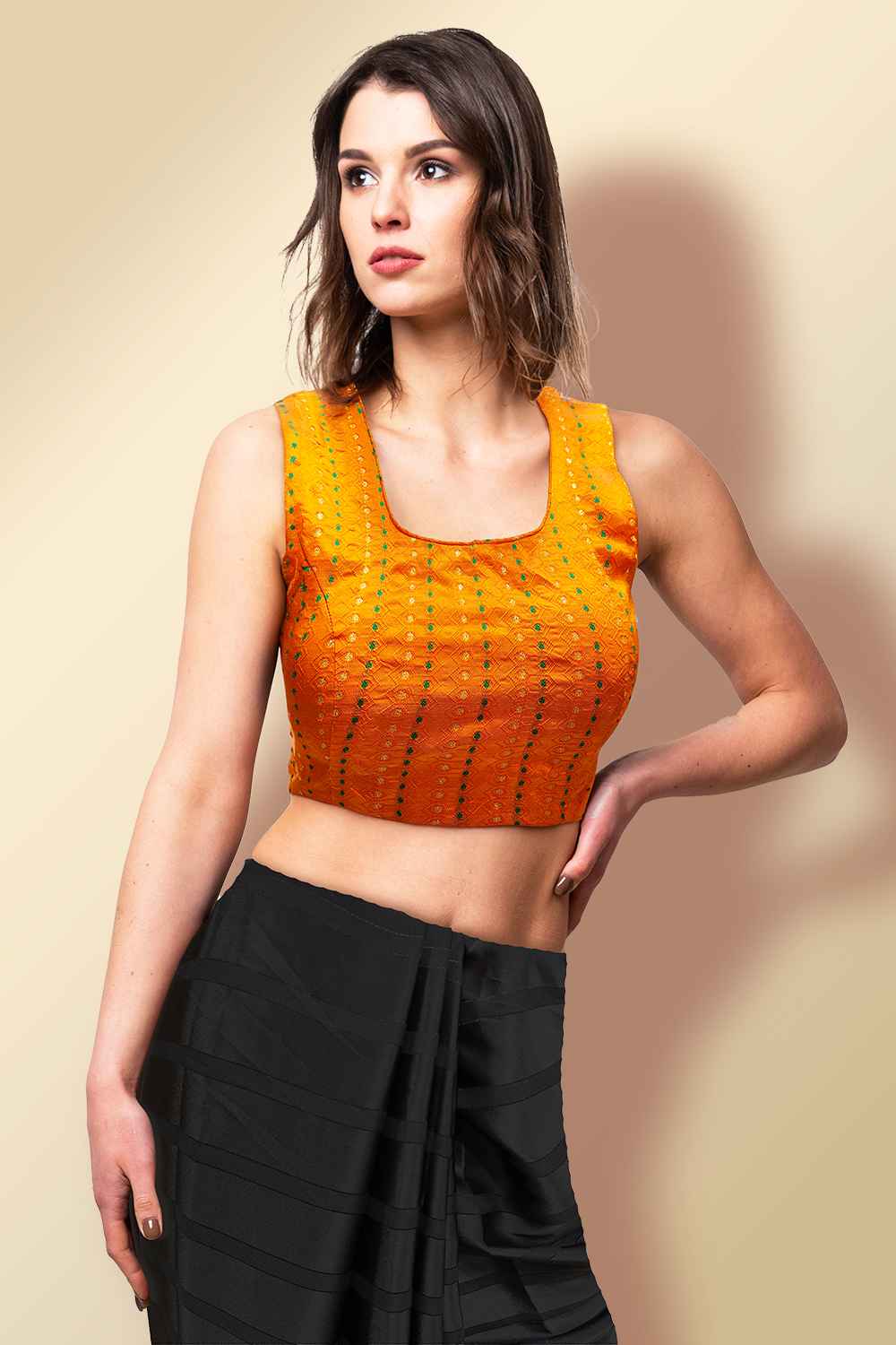 Orange Silk Blouse