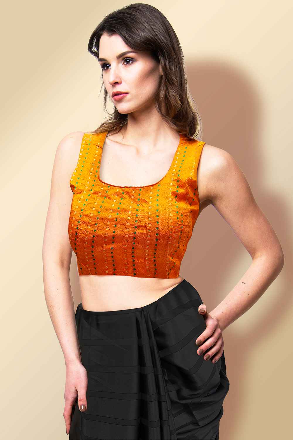 Orange Silk Blouse
