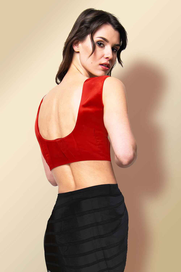 Red Satin Blouse