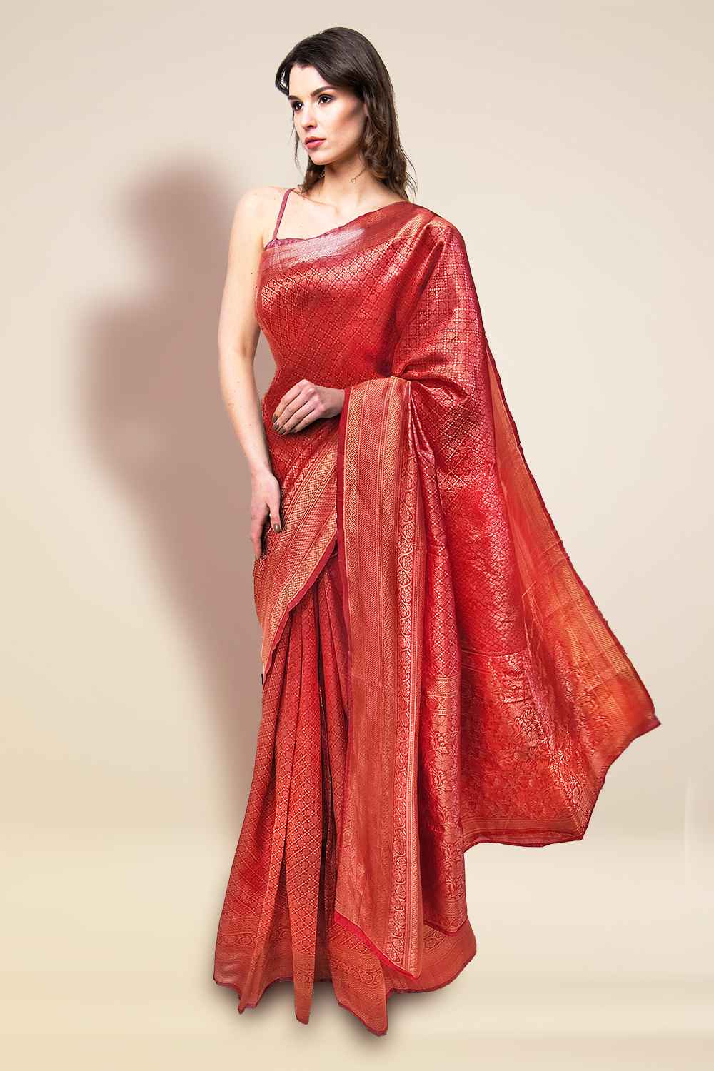 Rust Colour Saree