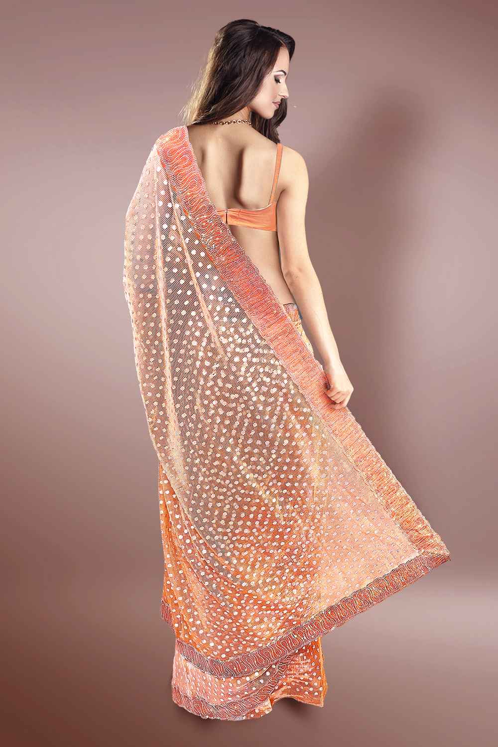 Rust Orange Saree