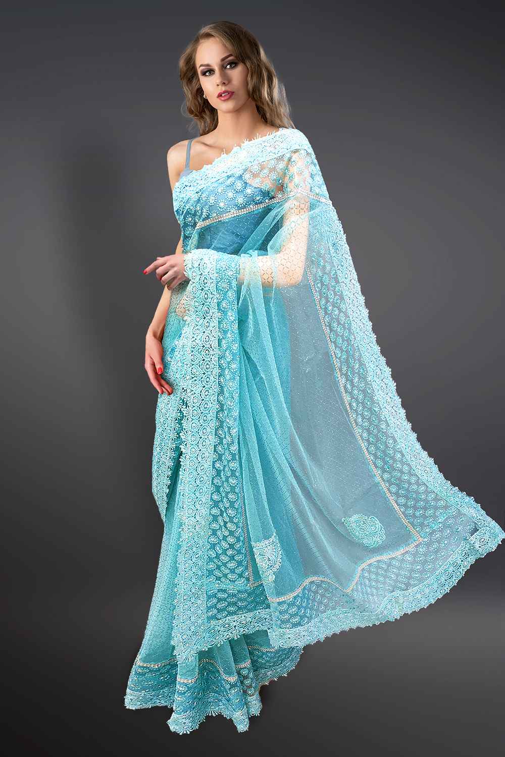 Sky Blue Saree