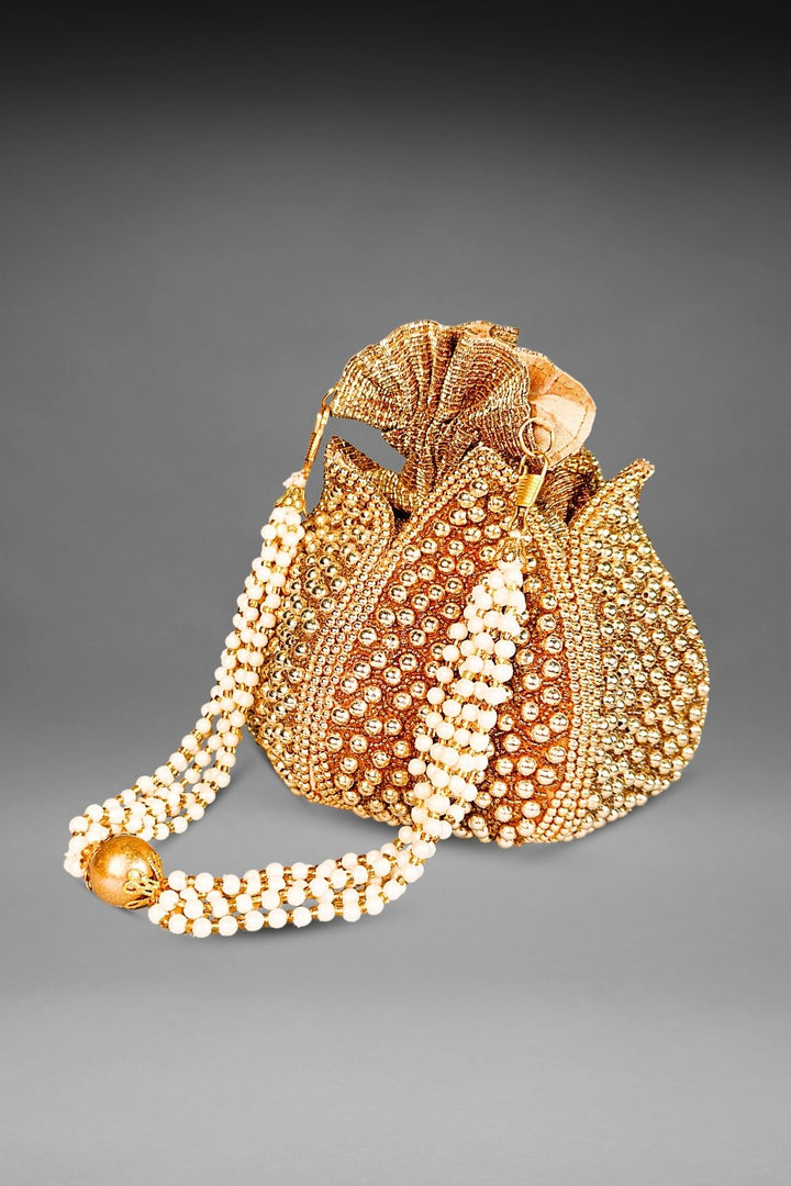 golden lotus potli bag