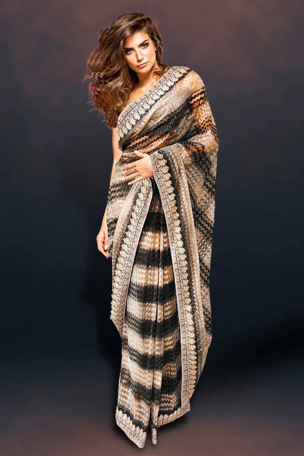 modern net saree - modern trendy net saree -  modern net sarees online shopping