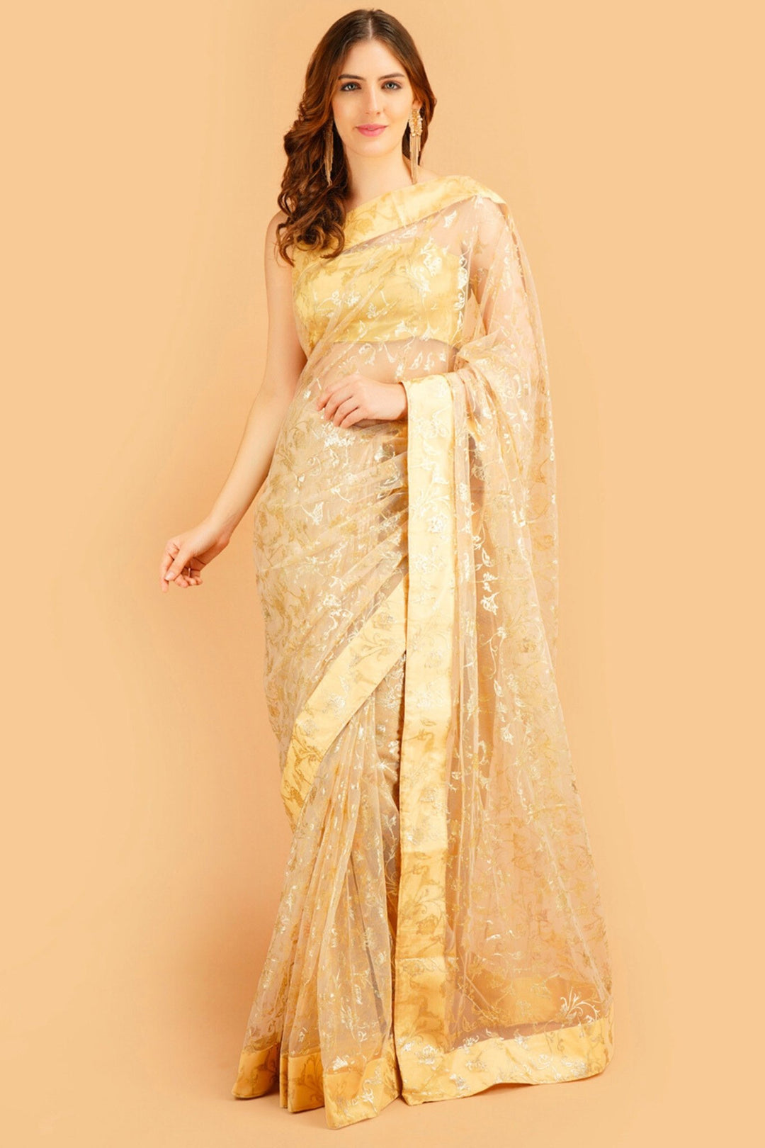 party wear net saree - net ki saree party wear