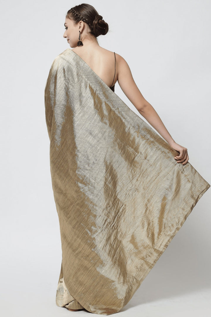 plain copper saree - plain copper colour saree