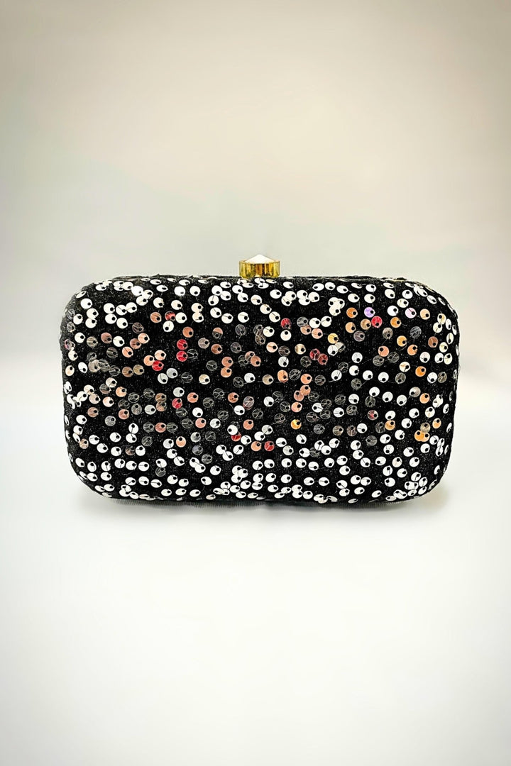 sequin clutch - sequin purse - black sequin clutch