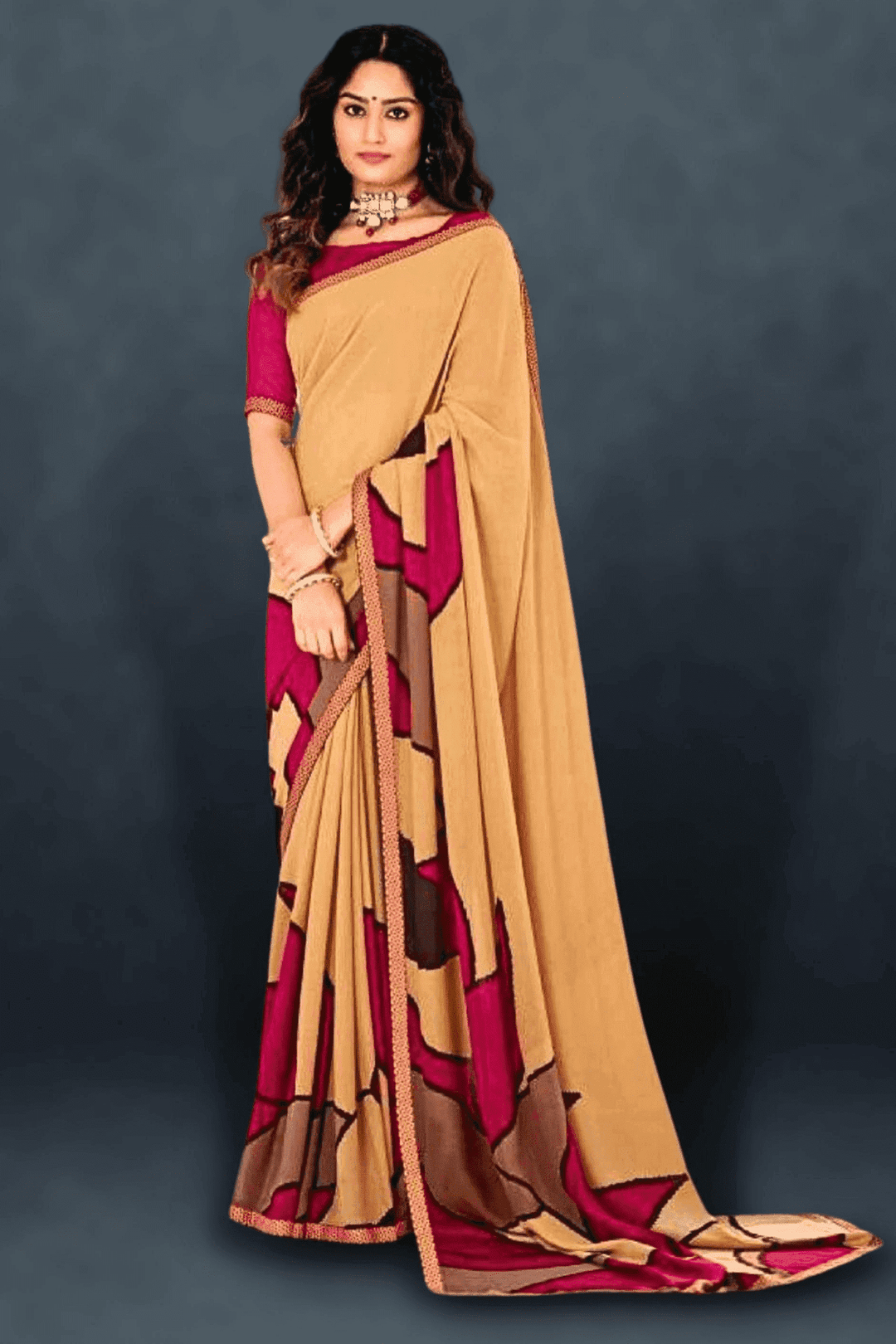 printed georgette saree