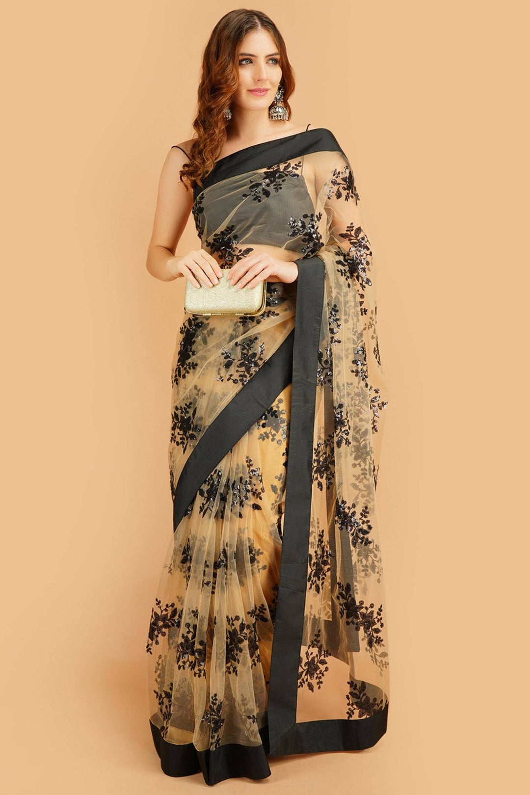 Sttylme - Miracle Peach Sequin Saree