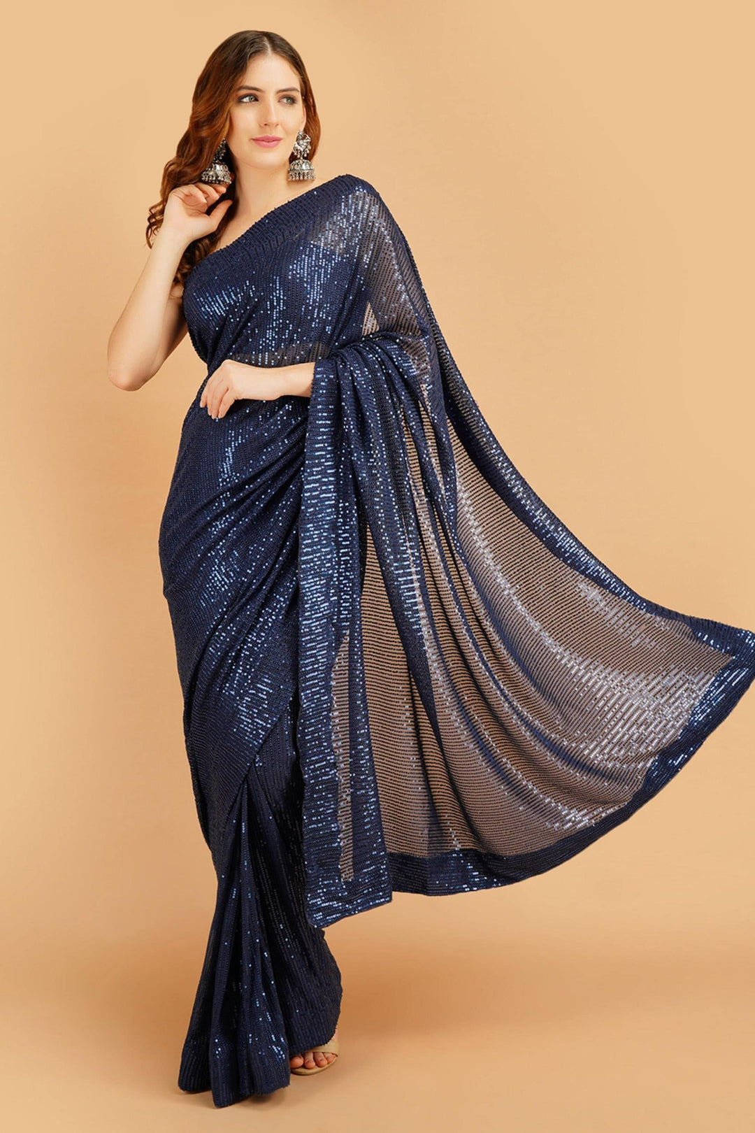 Sttylme - Oceans of Love Navy-Blue sequin Saree